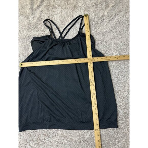 Athleta Hidden Agenda Workout Tank Sports Bra Black Size XL Yoga Gym - Picture 5 of 11